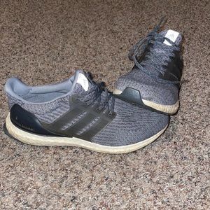 Adidas Ultra Boost Mens Size 10.5 Gray Knit Marathon Running Shoes Ba8849